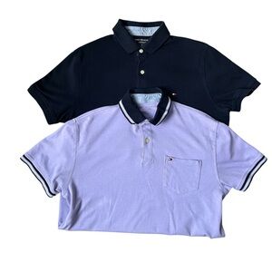 Tommy Hilfiger Men’s Polo Shirts in lavender and navy blue size small